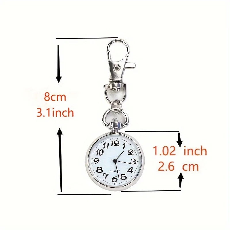 Large number clear pocket watch keychain hanging watch nurse watch student exam quartz watch