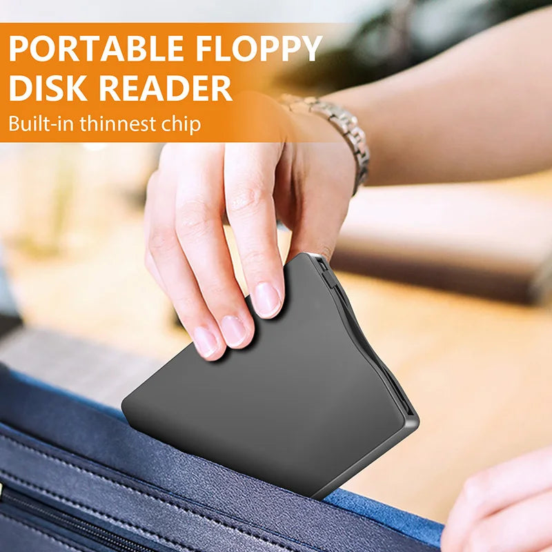 Portable 3.5" Floppy Disk Reader Drive USB Type-C External 1.44 MB FDD Diskette Drive for Windows 10/7/8/XP/Vista Mac PC Laptop