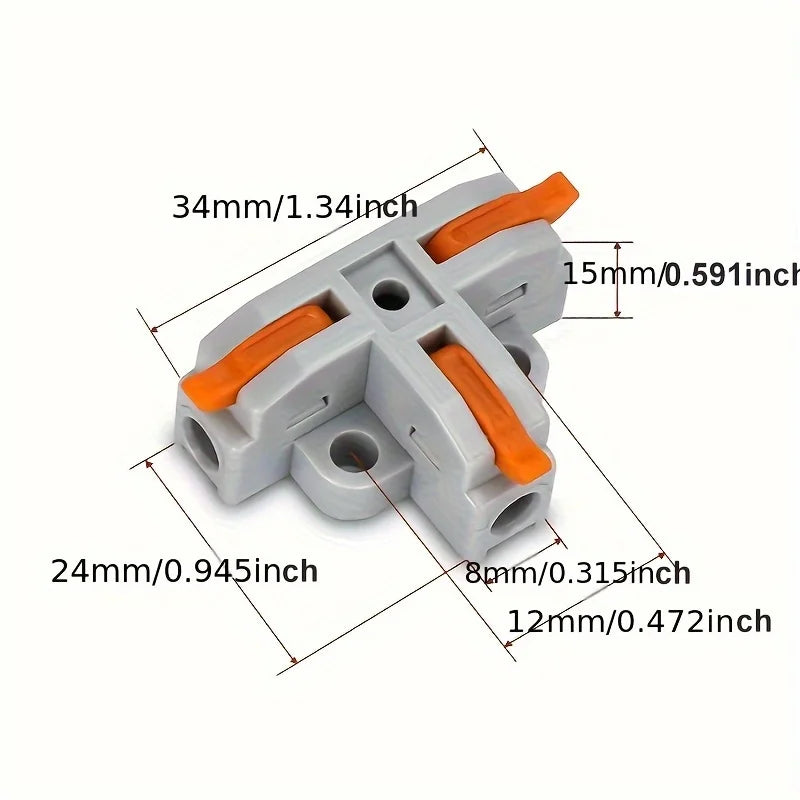 5PCS T3 T4 Quick Connector T-Clip Three-Way And Four-Way Splitter T-Clip Cable Branch Quick Connector Terminals