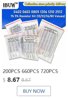 100pcs 0805 SMD Chip Multilayer Ceramic Capacitor 0.5pF - 47uF 10pF 22pF 100pF 1nF 10nF 100nF 0.1uF 1uF 2.2uF 4.7uF 10uF 22uF