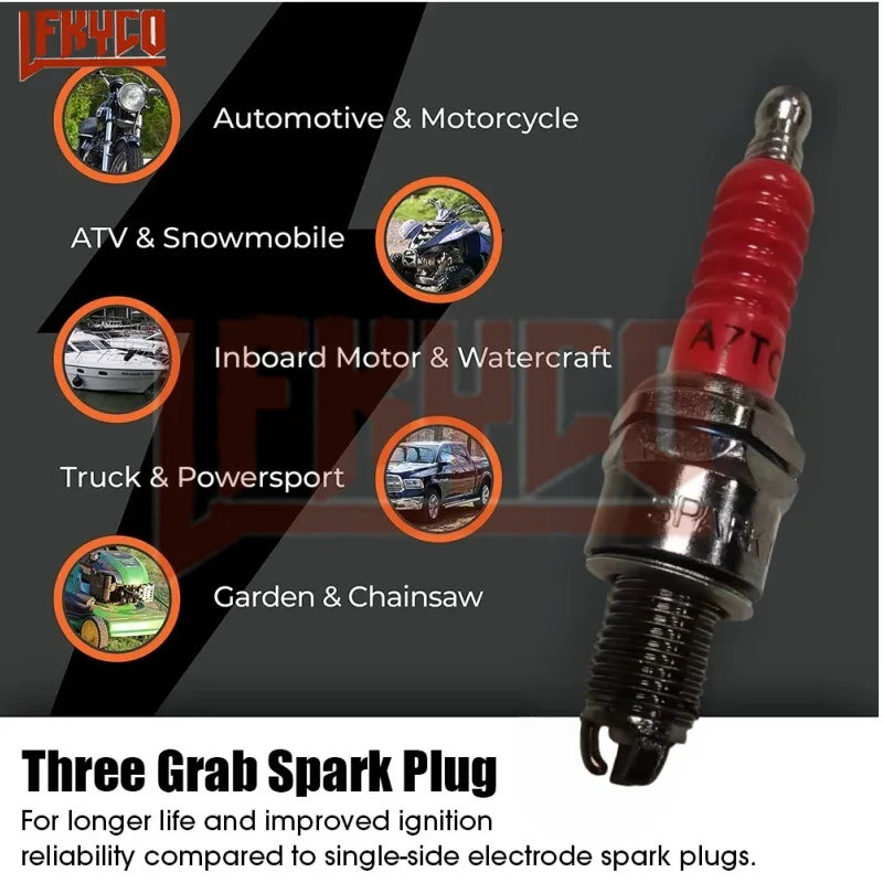 1/2/3/4/5PCS Racing Spark Plug 3 Triple Electrode A7TC D8TC For GY6 CG 50 70 110 125 150CC Motorcycle Atv Scooter Dirt Bike Kart
