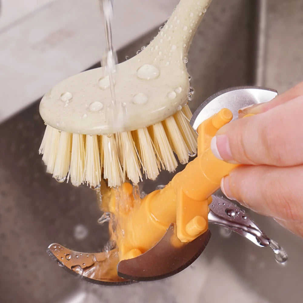 1PC/3PCS Pan Brush With Handle Kitchen Household Clean Non-Stick Oil Brush Pan Brush With Long Handle Scrub Dish Brush