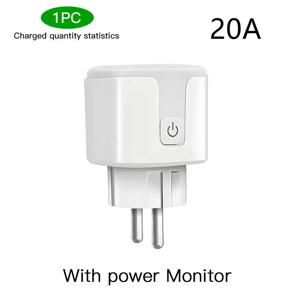 TUYA Smart Plug WiFi Socket EU 16A/20A With Power Monitor Timing Function Voice Control Works With Alexa GoogleHome
