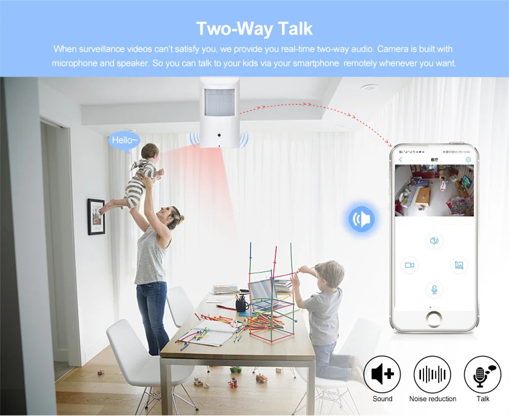 Tuya 6mp Mini wifi Camera 4MP PIR Style Indoor Onvif Built-in Audio TF Card Slot IPC Vision 48pcs 940nm IR LED Smart Security
