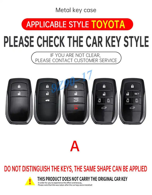 Metal Carbon Fiber Car Key Fob Case Cover Keychain For Toyota Corolla Cross Yaris Sienna Venza Harrier Hilux Tundra Mirai Land