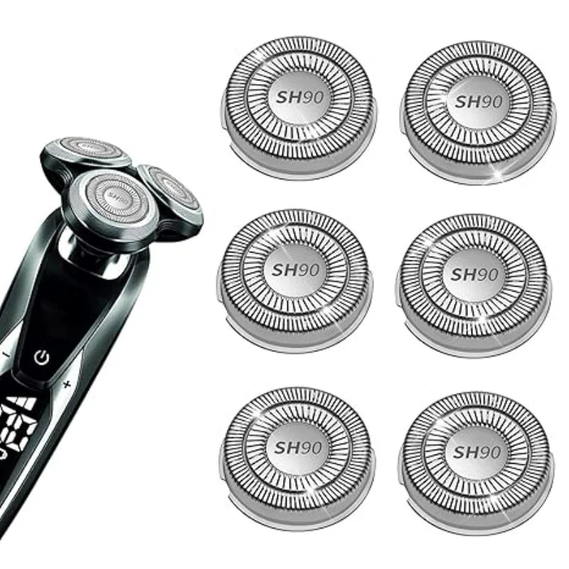 6pcs SH30 50 70 90 Replacement Head Compatible with Philips Norelco Series 3000/2000/1000