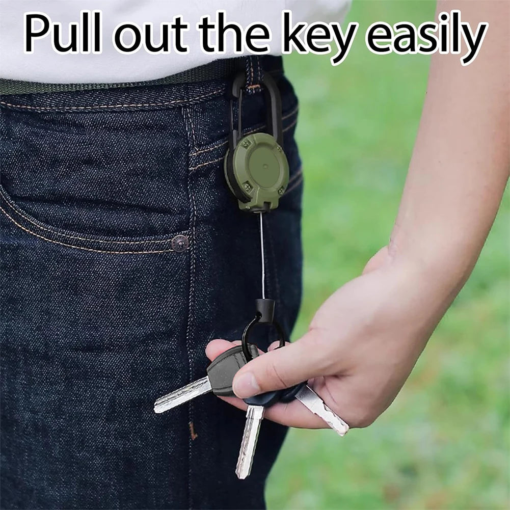 1/3Pcs Automatic Retractable Wire Rope Antitheft Easy-to-pull Buckle Rope Elastic Keychain Sporty Retractable Key Ring Anti Lost