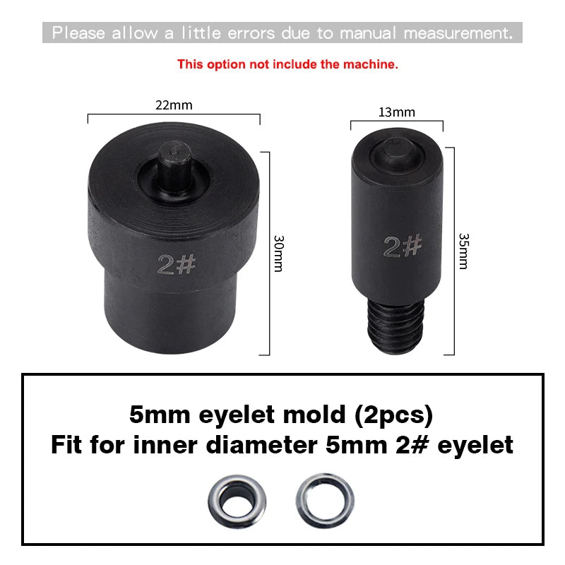 WUTA Manual Button Installation Tool Mute Punching Mushroom Rivets, Eyelet Hand Pressing (without /with Machine) DIY Craft Tools
