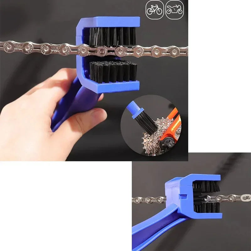 1pc Portable Bicycle Chain Cleaner, Motorcycle Road Bike Chain Clean Brush, Bicycle Clean Tool Kit, Cycling Chain Cleaner Mainte