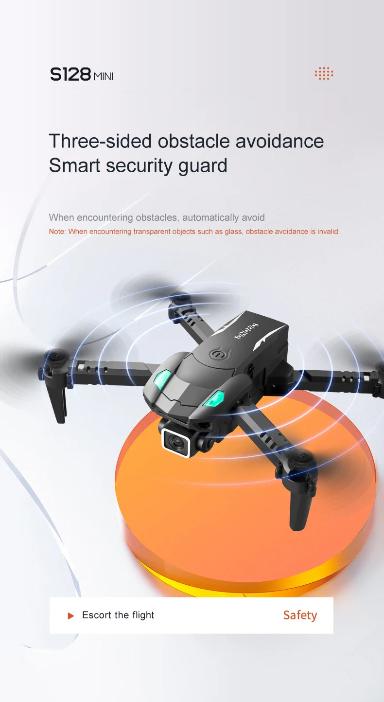 New S128 Mini Drone 4K Professional HD Dual Camera Three-Sided Obstacle Avoidance Air Pressure Fixed Height Foldable Quadcopter