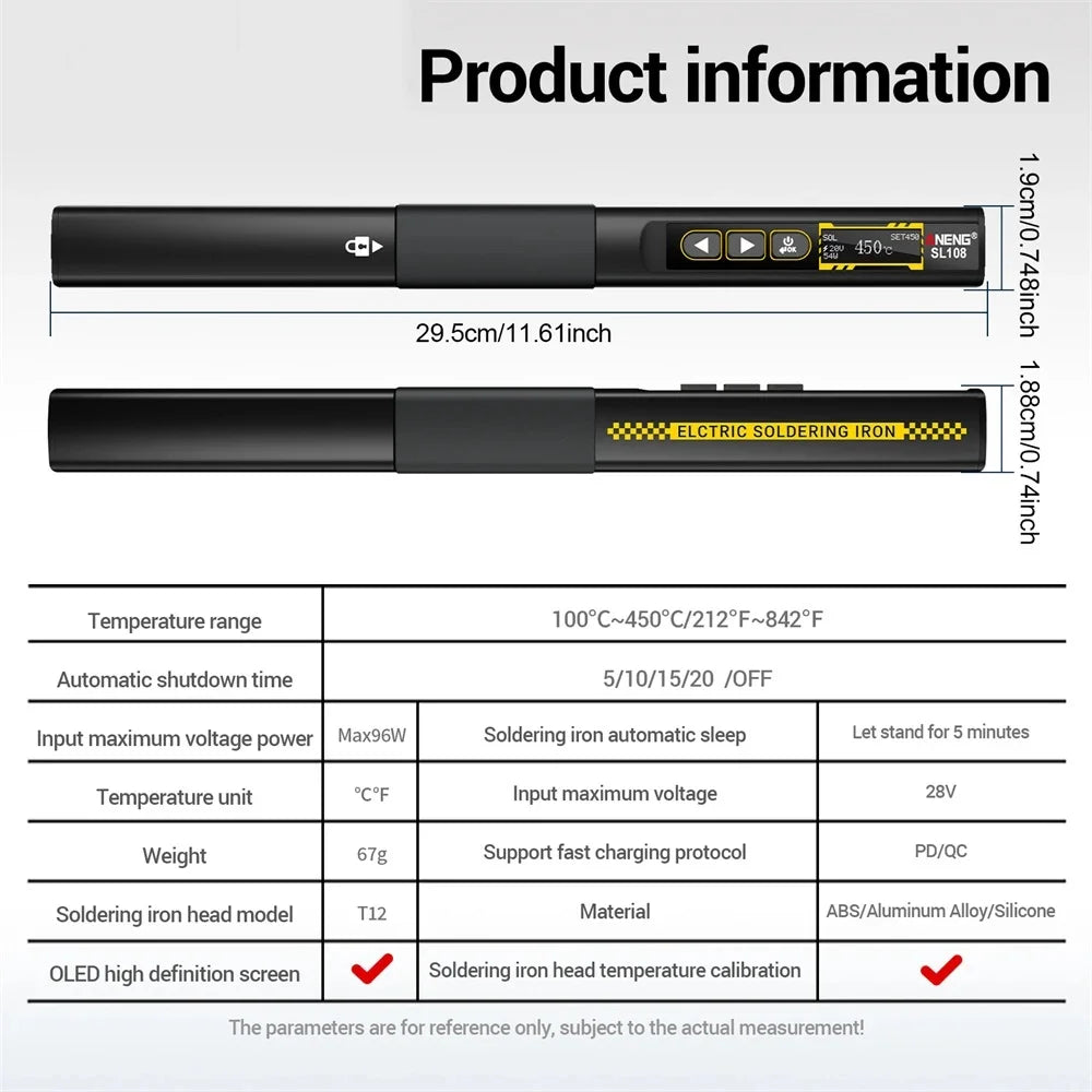 96W Smart Electric Soldering Iron Fast Heating Soldering Iron Kit 100~450℃ Adjustable Temperature Repair Solder Pen Welding Tool