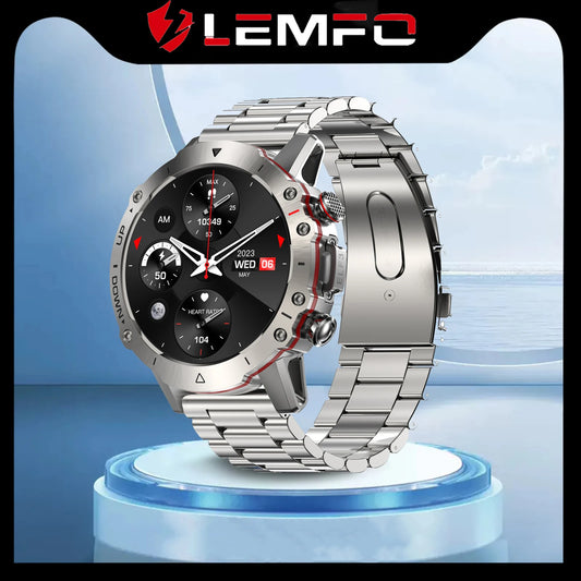 LEMFO Y7 Smart Watch Men 2024 IP68 Waterproof 100+ Sports Modes Bluetooth Call 360*360 Resolution HD Screen  Smartwatch for men