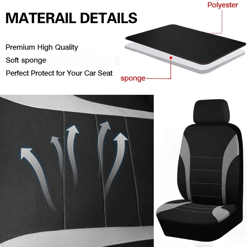 Universal Car Seat Covers Polyester Fabric Fit For Most Car Suv Truck With Airbag Compatible Car Accessories Interior Seat Cover
