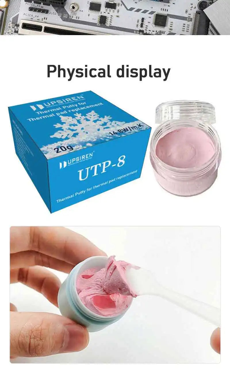 UPSIREN Thermal Putty UTP-8 For VGA GPU IC Processor Rapid Cooling Thermal Pad Replacement Heat Blocking Putty High Performance