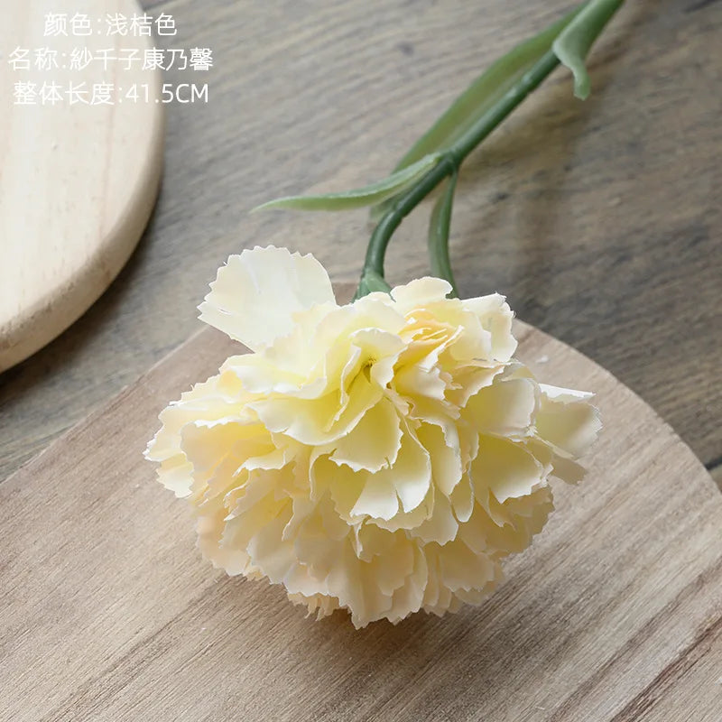 41.5cm 1/6/10pcs Artificial Carnation Flower Bouquet Silk Flowers Fake Plant For Mother's Day Home Party Decoration