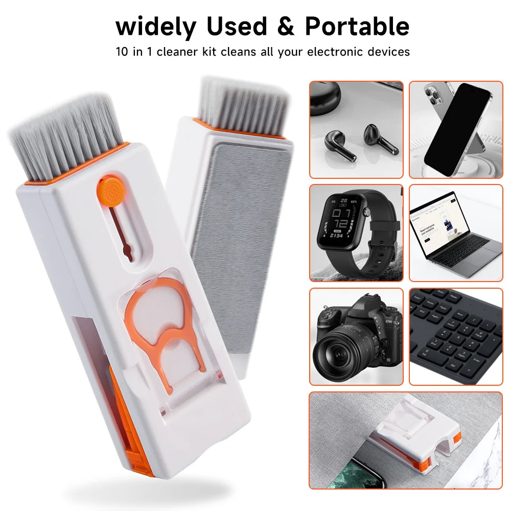 11-in-1 Computer Cleaning Kit Bluetooth Earphone Cleaner Pen Keyborad Camera Brush Sim Card Ejector Keycap Puller Phone Holder