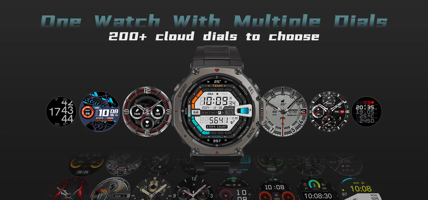 New Smart Watch 466*466 1.43 AMOLED Full Touch Screen 5ATM waterproof GPS 500mAh High Battery Compass  170+ Sports Modes For Men