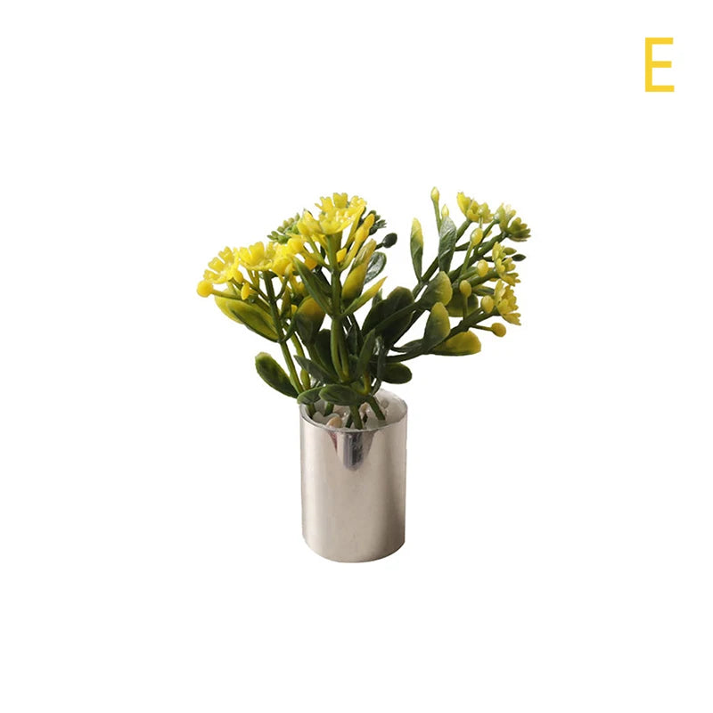 1:12 Dollhouse Miniature Potted Plant Pot Bonsai Green Leaves Garden Home Model Decor Doll House Accessories Toy decoration