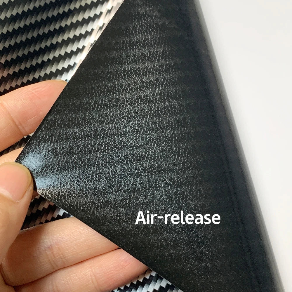 Car Wrap Vinyl Film 2D Glossy Carbon Fiber Sticker Anti-Scratch Black Color Change Film Bubble Free Decal for Car Accessories