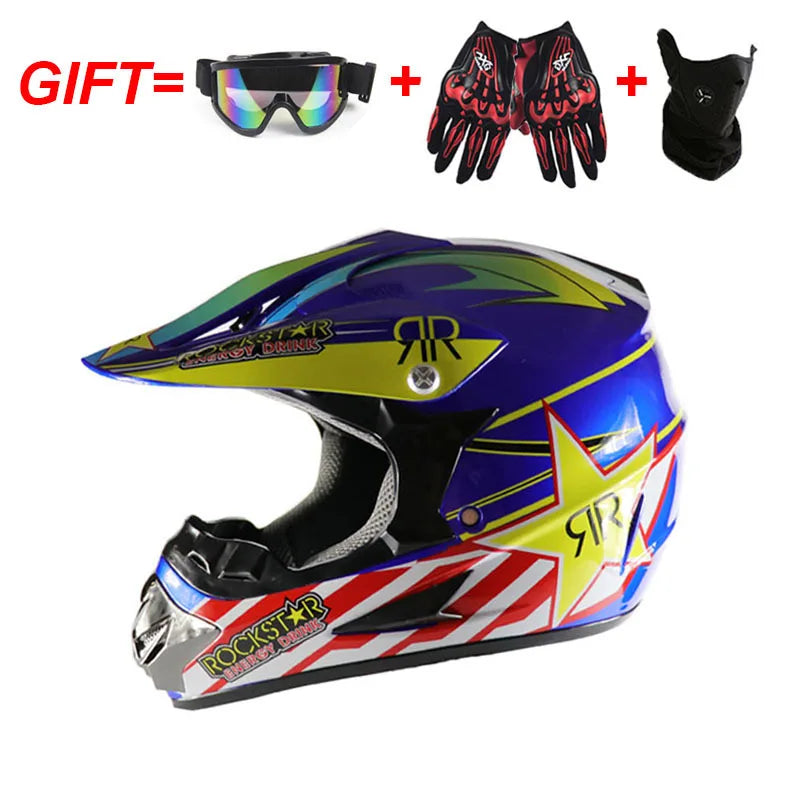 Adult Motocross Dirt Bike Helmet Dirtbike ATV Helmet Unisex Adult Men Women Adjustable Off-Road Motorcycle Helmet