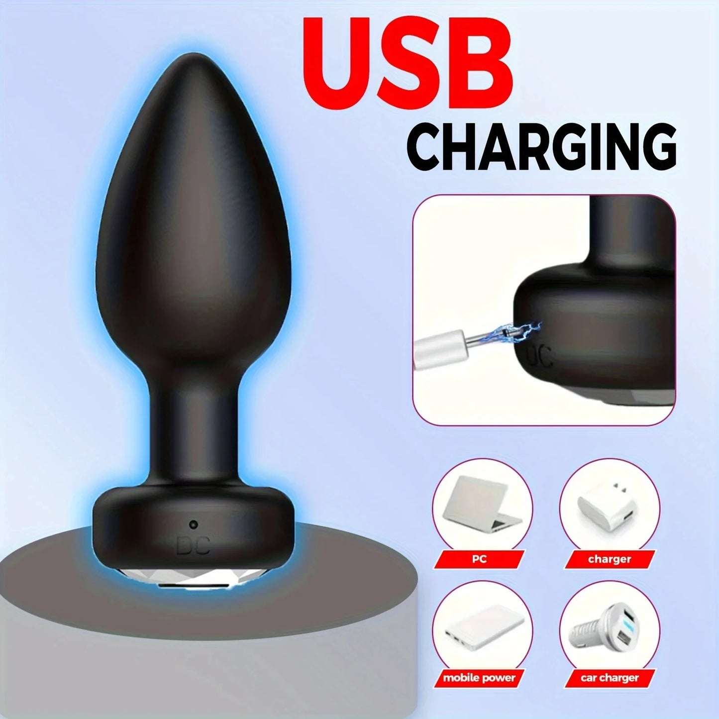 Anal Plug Vibrator for Men Butt Plug Portable Massager Wireless Remote Control Dildo Vibration Sex Toys for Male Adult Toys 18+
