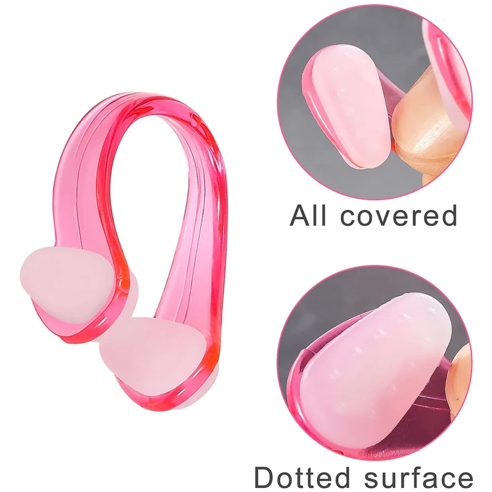 Swimming nose clip earplug set silicone environmentally friendly nose clip earplugs children adult beginners swimming supplies