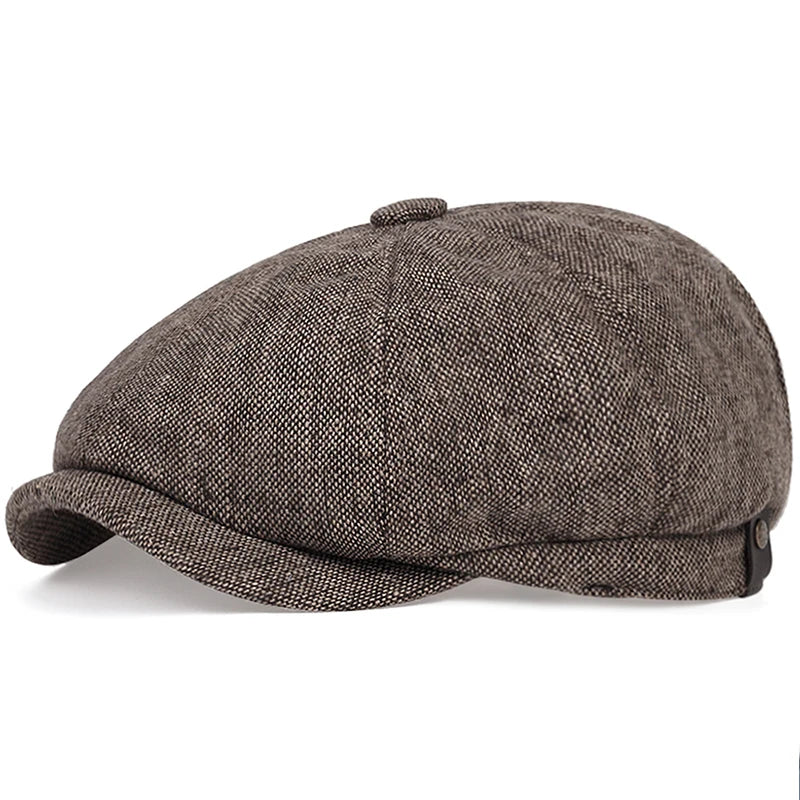 Retro Newsboy Caps Men British Painters Hats Autumn Winter Berets Herringbone Flat Cap Hip Hop Berets