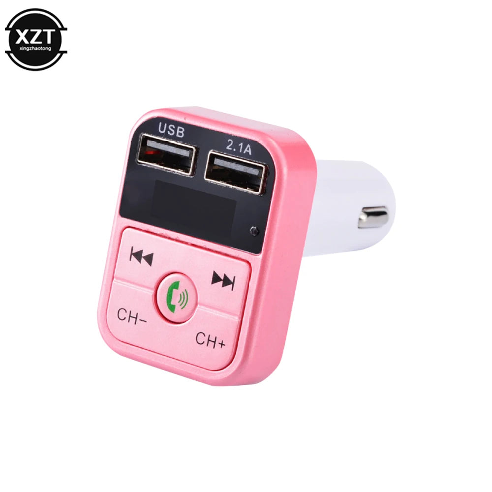 Car Handsfree Wireless Bluetooth-Compatible 5.0 FM Transmitter LCD MP3 Player Car Accessories Dual USB Charger FM Modulator