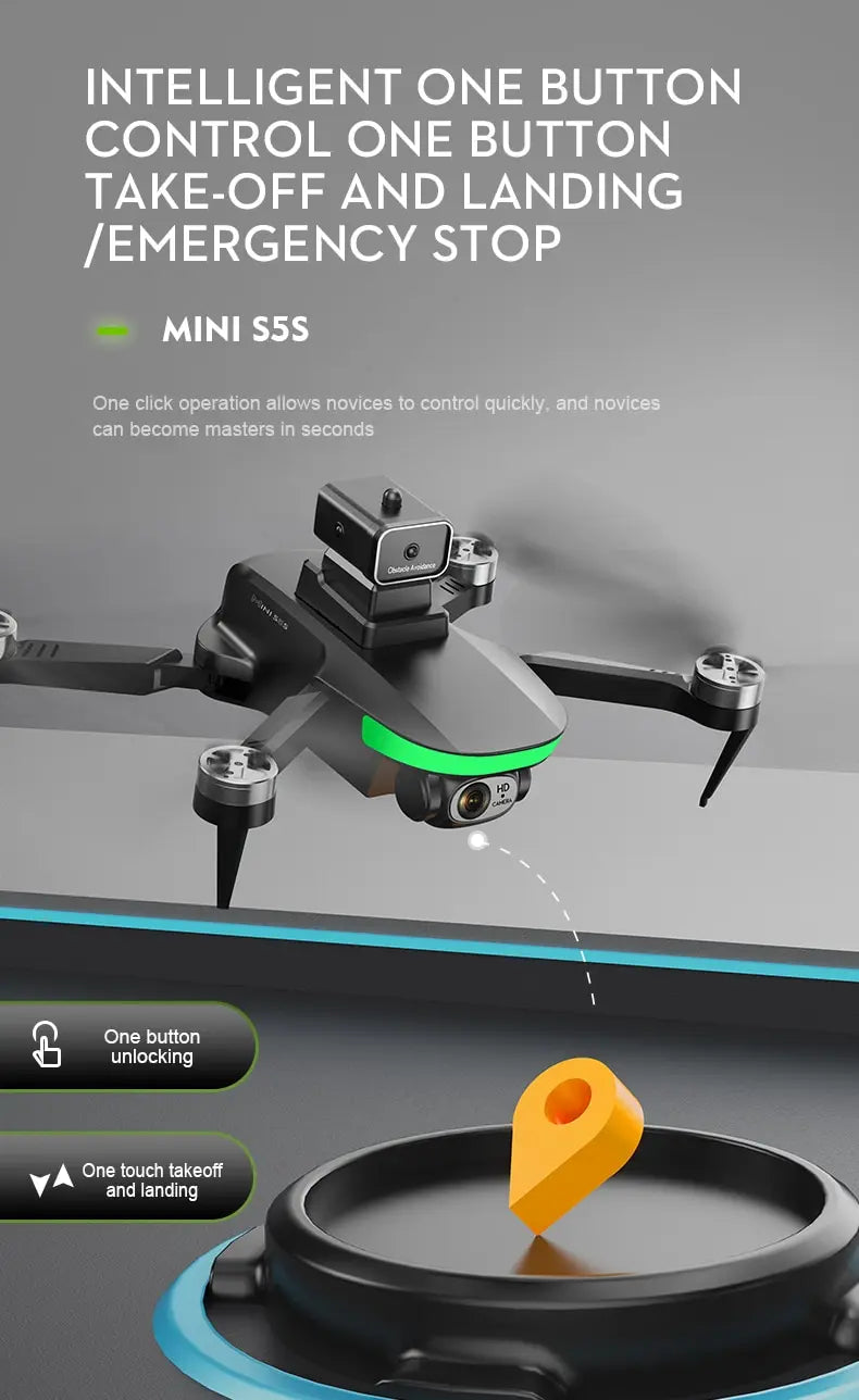 New S5S Mini Drone 4k Profesional 8K HD Camera Obstacle Avoidance Aerial Photography Brushless Foldable Quadcopter 1.2km