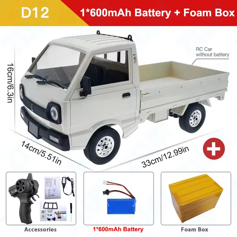 ZWN 1:12/1:16 Retro Rc Car With LED Lights Full-scale Simulation Vehicle Professional 4WD Remote Control Pickup Truck Model Toys