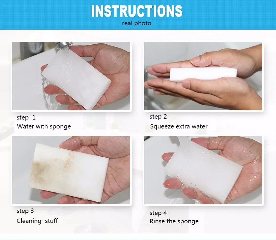 50pcs White Magic Melamine Sponge Eraser Kitchen Office Bathroom Clean Accessory/Dish Cleaning Nano 100*70*30mm