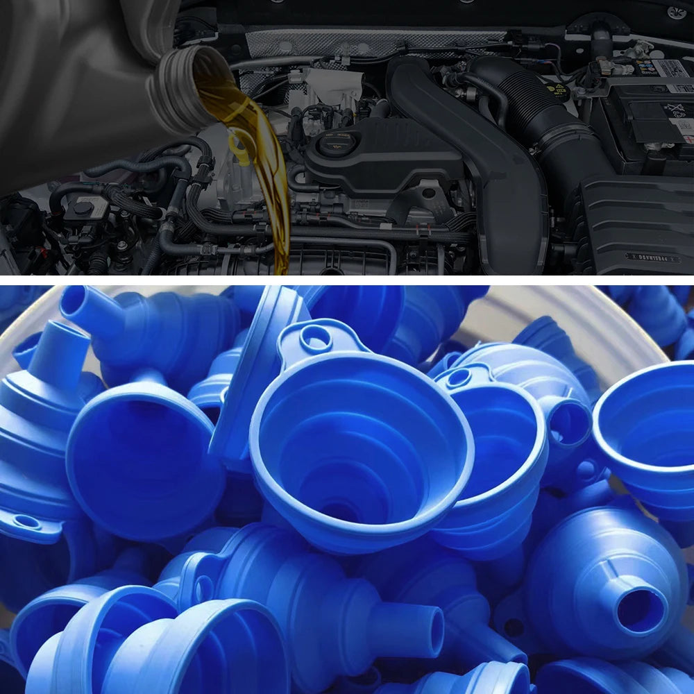 New Engine Funnel Car Universal Silicone Liquid Funnel Washer Fluid Change Portable Auto Engine Oil Petrol Change Funnel