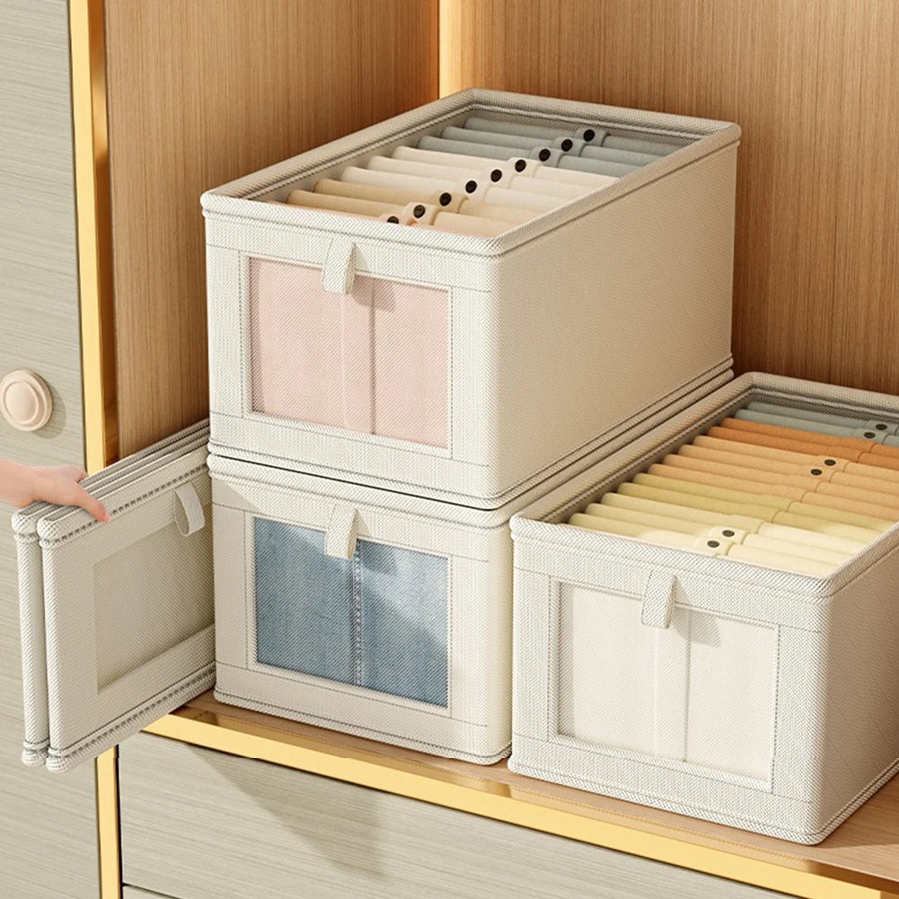 Foldable Transparent Large Capacity Covered Clothing Storage Artifact Seasonal Clothing Rotation Storage Moving Wardrobe