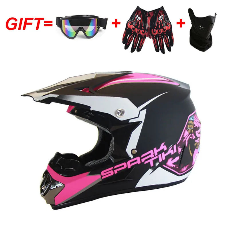 Adult Motocross Dirt Bike Helmet Dirtbike ATV Helmet Unisex Adult Men Women Adjustable Off-Road Motorcycle Helmet
