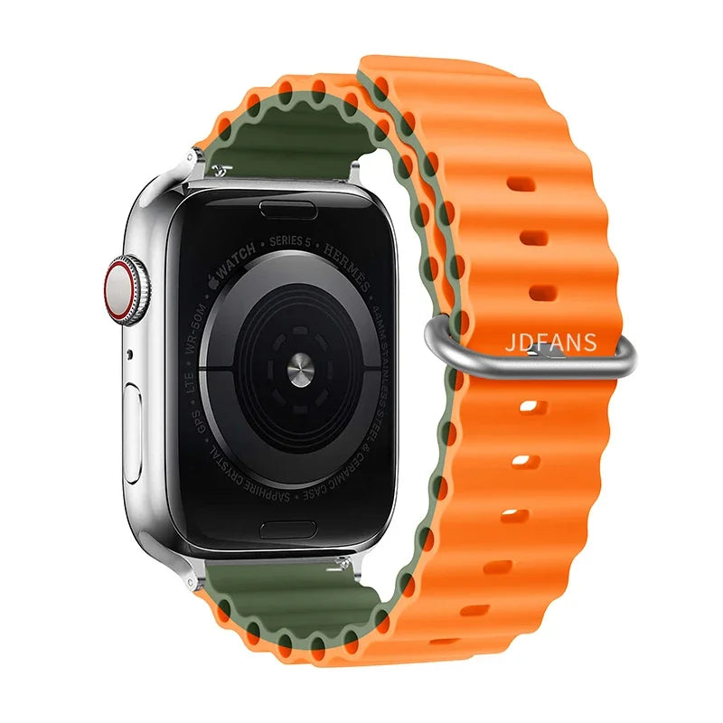 Ocean Band for Apple watch Ultra Series 10 9 7 8 5 6 SE 49mm 45mm 46mm 42mm 44mm 40mm 41mm Silicone bracelet correa iWatch Strap