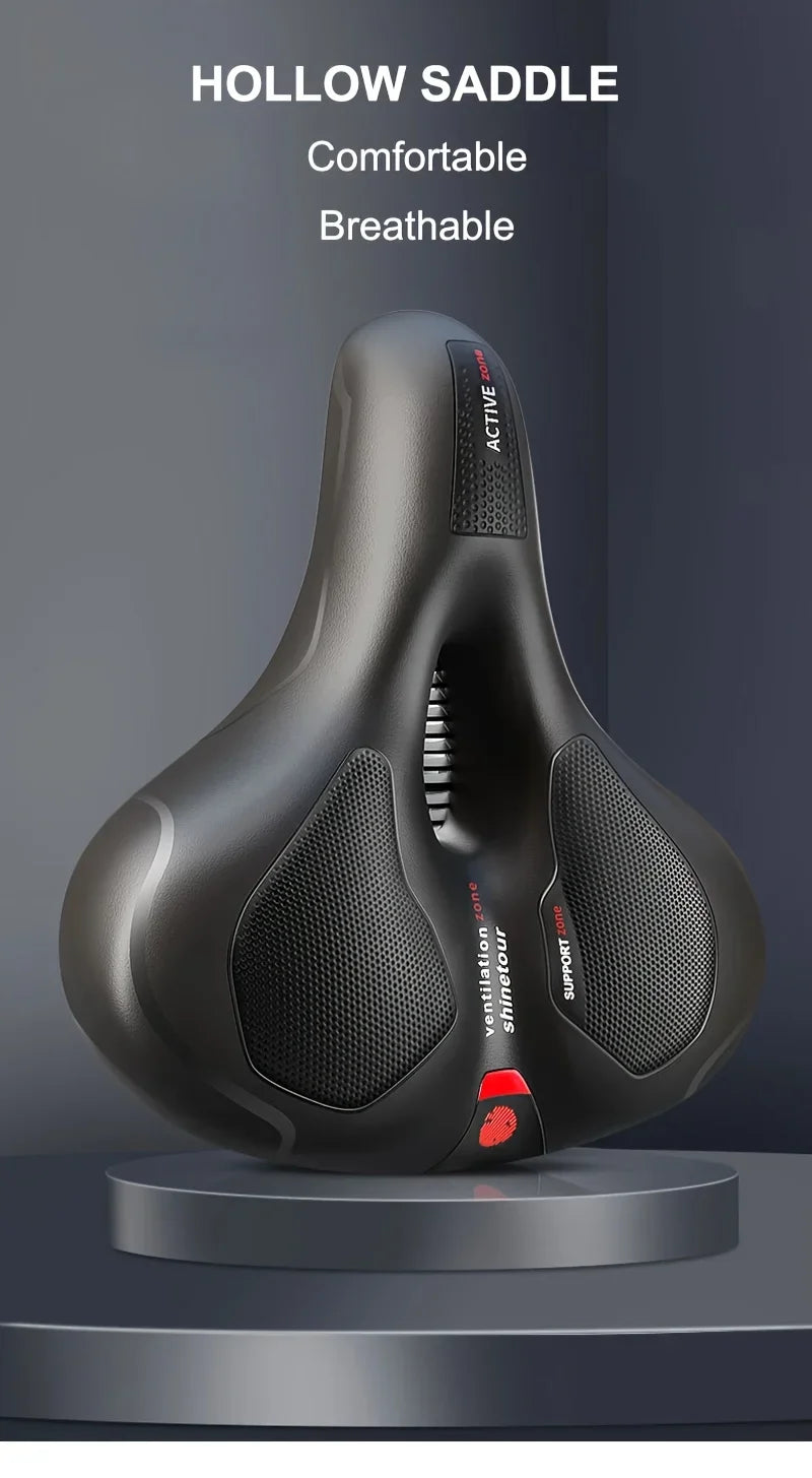 【HOT SALE】Hollow Breathable Bicycle Saddle Men Women MTB Road Bike Saddle Shock Absorbing Comfortable Big Butt Bike Seat Safety