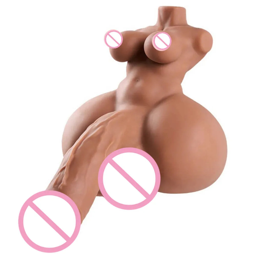 3D Realistic Shemale Body Sex Doll Male Torso 14cm Dildo Soft Penis Female Vagina Masturbator Anal Sex Toys for Women Men Adults