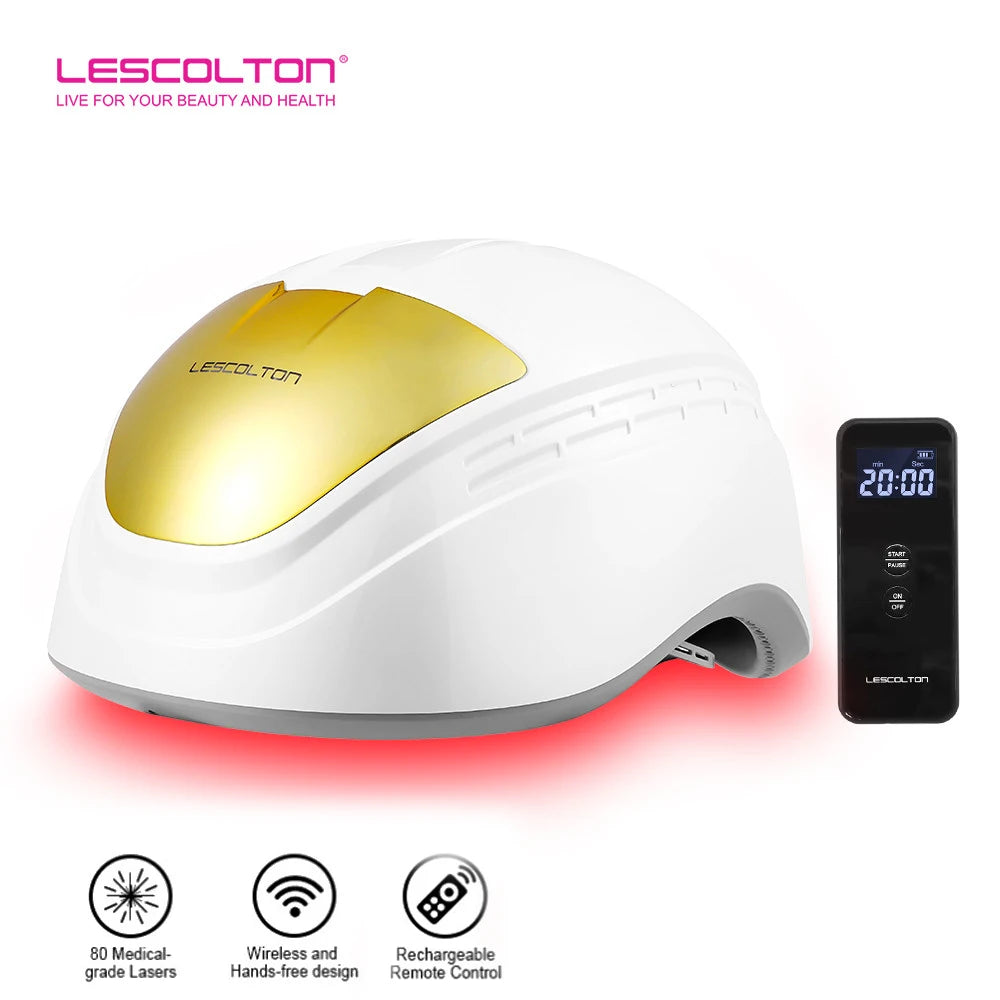 LESCOLTON Hair Growth Device Laser Hair Growth Helmet Laser Cap Hair Loss Treatment Hat for Mens and Women Wireless Rechargeable