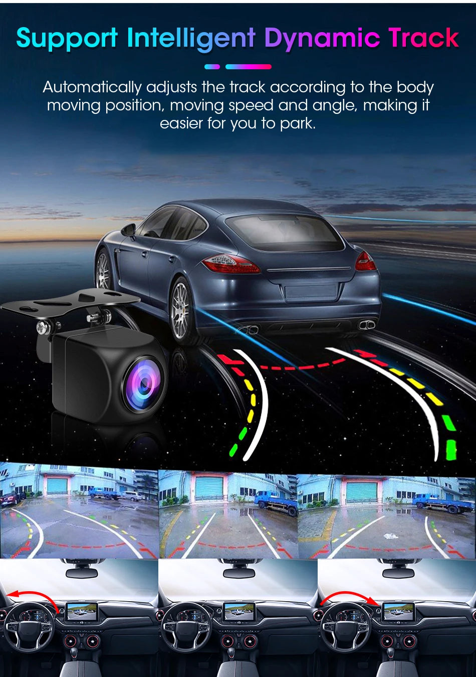 1080P Waterproof Vehicle Camera with Night Vision for Rear View Universal Backup Camera Car Monitor Head Unit Audio Reverse Cam