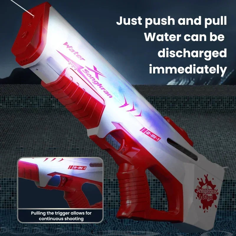 New Fully Automatic Continuous Firing Water Gun Summer Electric Toy Gun Laser Cool Large Capacity Water Shooting Water Gun Toy