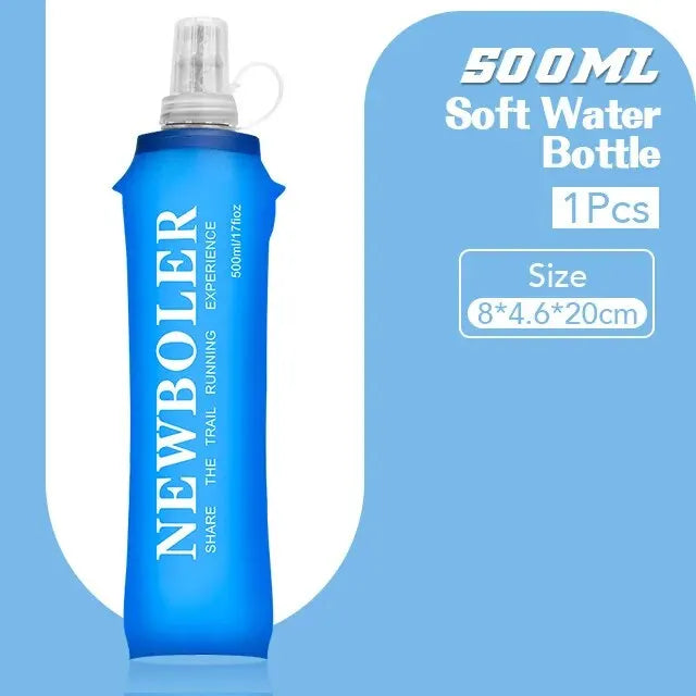 NEWBOLER 250ml 500ml Water Bottle TPU Folding Soft Flask Sport Water Bottle Water Bag Collapsible Water Bottle Running Camping
