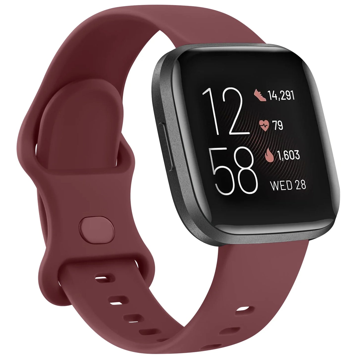 Silicone Watch Strap for Fitbit Versa/Versa 2/Versa Lite Band Soft Adjustable Wristband for Fitbit Versa Smartwatch Watchband