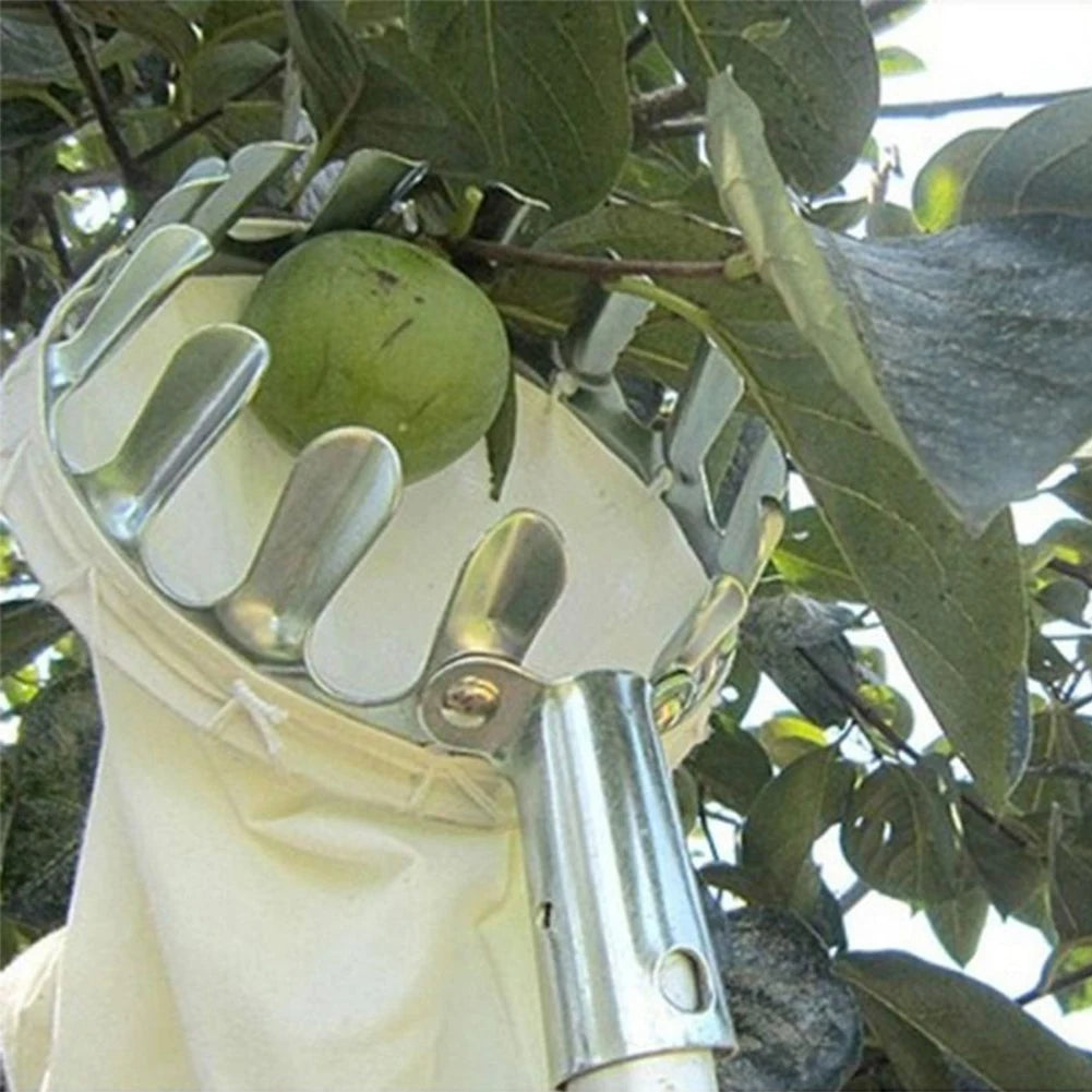 Garden Fruit Picker Head Orchard Apple Pears Orange High Tree Picking Tool Fruit Catcher Pouch Detachable Farm Fruits Collector