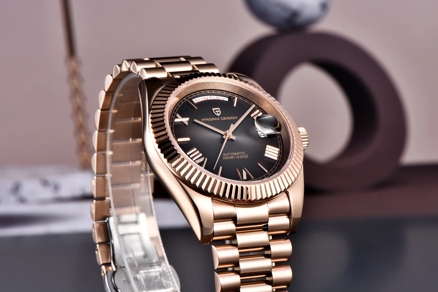 2025 New PAGANI DESIGN DD40 Luxury Rose Gold Automatic Watch For Men Mechanical Watches AR Sapphire Glass Date Wrist watch Men