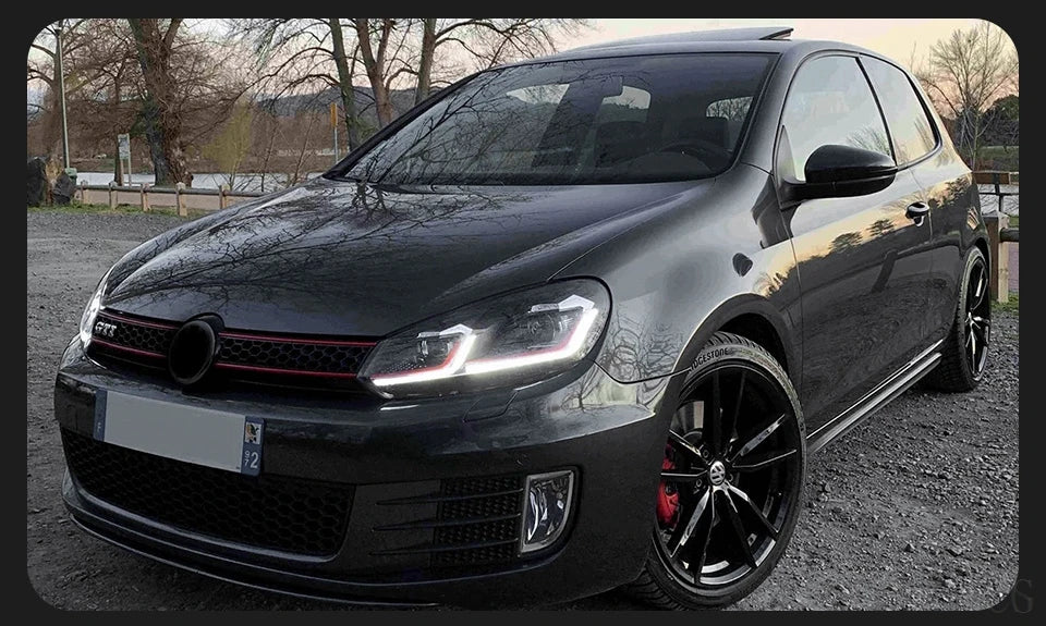 Car Styling Headlights for VW Golf 6 MK6 jetta R20 Black Samurai Style LED Headlight 2009-2012 Head Lamp DRL Signal Projector