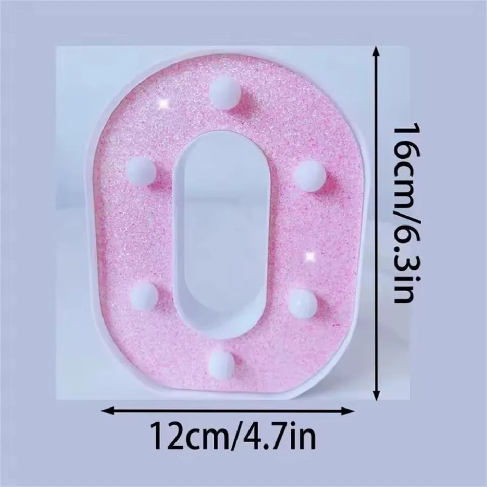 1PC 16cm LED Letter&Number Lights For Wedding,Proposal,Birthday,Party,Photo Props,Battery Powered Pink Glitter Decorative Lights