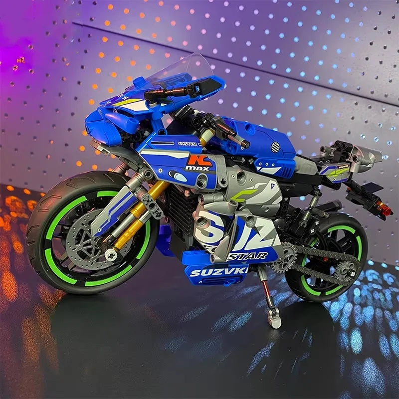 New 800+PCS High-Tech Classic Motorcycle Building Model Block City Racing ModelBuilding Block Set Brick Toys Gifts For Children