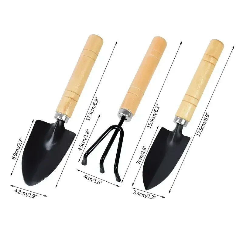 3Pcs/Set Mini Foldable Garden Tool Set Metal Hand Weeder Transplanter Digger Miniature Gardening Tools for Indoor Plants Cactus