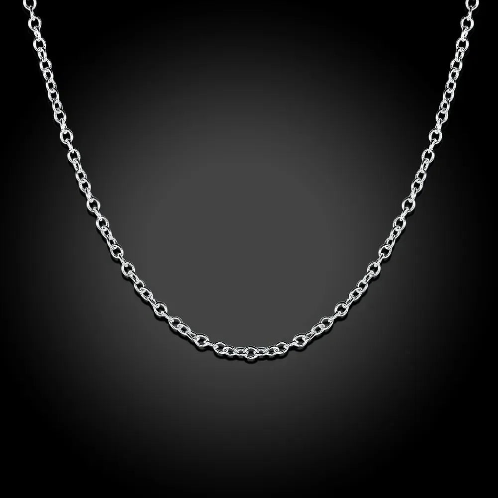 10PCS silver color 1MM Rope circle chain necklace for women 45-60CM fashion party wedding Jewelry Christmas gifts