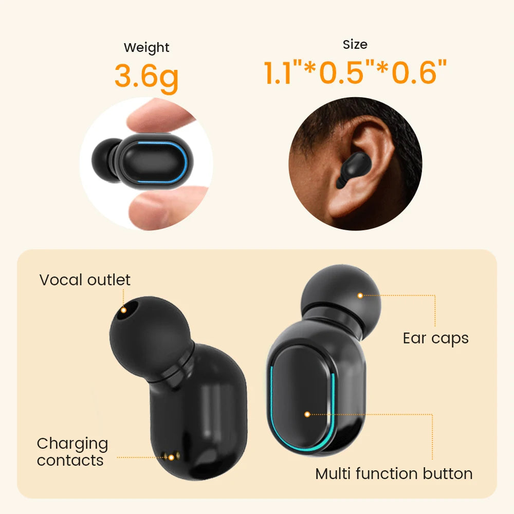 Elderly Hearing Aid Rechargeable ITE Deaf The Listening Device Mini Wireless Sound Amplifier Invisible Hearing Aids Headphones